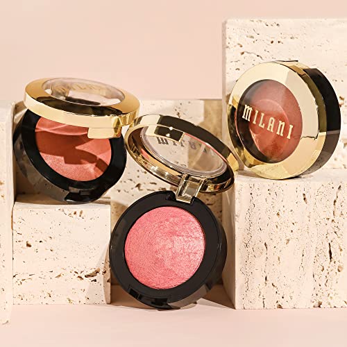 MILANI Baked Blush - Corallina (0.12oz) Cruelty-Free Powder Blush - Shape, Contour & Highlight Face for a Shimmery or Matte Finish