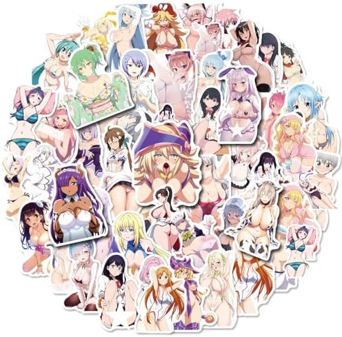 50Pcs Sexy Anime Girl Stickers Waifu Kawaii Sticker Decals Vinyl Waterproof for Laptop Water Bottle Skateboard Adults