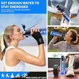 Water Bottle, 32 oz Motivational Water Bottles with Time Marker-Tritan & BPA Free, Sports Water Bottle with Time to Drink & Strap, Wide Mouth, Leakproof -Gift for Christmas Gym Fitness & Outdoor