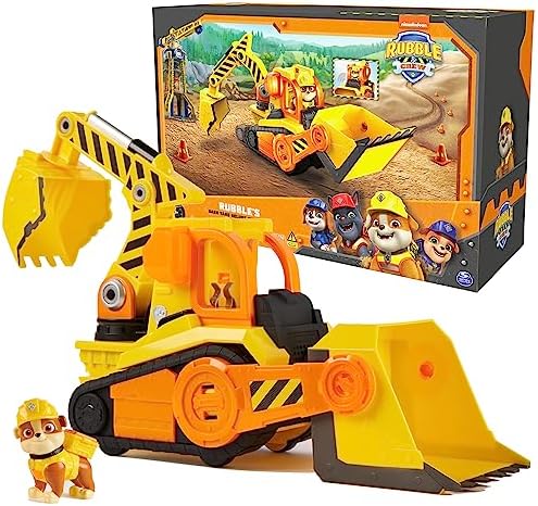 Rubble & Crew, Bark Yard Deluxe Bulldozer Construction Truck Toy with Lights, Sounds & Rubble Action Figure, Kids Toys for Boys & Girls Ages 3+