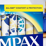 Tampax Pocket Pearl Compact Tampons Duo Pack, Regular/Super Absorbency with BPA-Free Plastic Applicator and LeakGuard Braid, Unscented, 90 Count Total (3 Packs of 30)