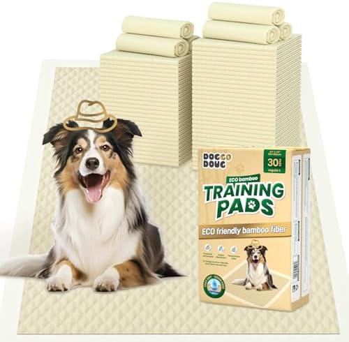 Puppy Pads 30 Count Small 22x22in Bamboo Training Pads Deodorizing Leakproof Quick Drying Dog Pee Pads Super Absorbent Disposable Pee Pads for Dogs Puppies, Doggie, Cats, Rabbits