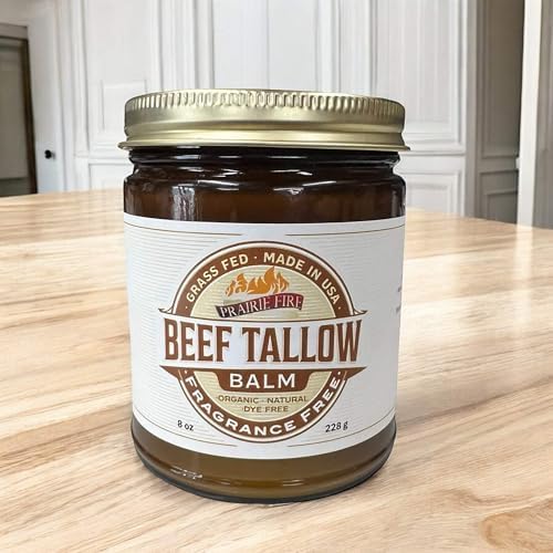Beef Tallow Balm - 8 oz - Organic Grass Fed - Body Butter - Moisturizing Skin Care Fragrance Free - 8 oz