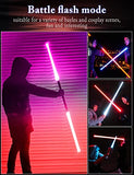 jvmusaber Lightsaber,Metal Hilt Force Fx Dueling Double Light Saber,Rechargeable 2-in-1 Real 15 Colors Length 40 inches,Suitable Toys for Adults and Kids,Christmas Day, Birthday Gifts, Black