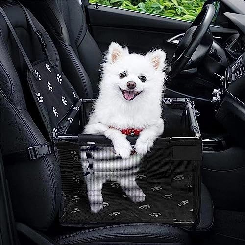 Dog Car Seats for Small and Medium Dogs,Portable Puppy/Pet Car Booster Seat with Clip-On Leash and Mesh Window for Pet Up to 20 lbs