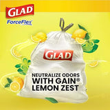 Glad Trash Bags, ForceFlex Tall Kitchen Drawstring Garbage Bags, 13 Gal, Gain Lemon Zest, 110 Ct, Pack May Vary