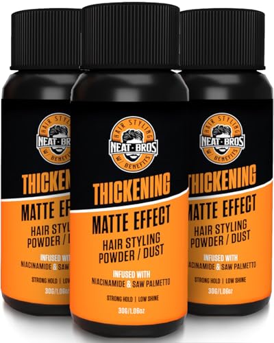 Hair Styling Texture Powder - Strong Hold & Matte Finish - Hairstyle Volumizer with Niacinamide and Saw Palmetto for Men and Women - Texturizing Dust for All Hair Types - 3.18oz (90g) 3Pack