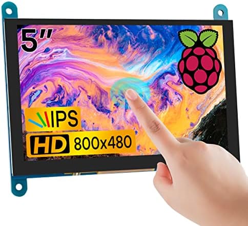 5 Inch IPS LCD Touch Screen Display Panel 800×480 Capacitive Screen HDMI Monitor for Raspberry Pi 5/4/3, BB Black, Windows 10 8 7