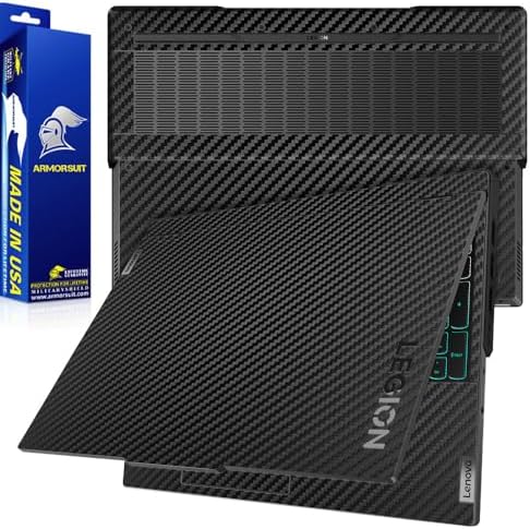 ArmorSuit MilitaryShield Black Carbon Fiber Skin Vinyl Wrap for Lenovo Legion Pro 7 / 7i (Gen 8, 16 Inch)