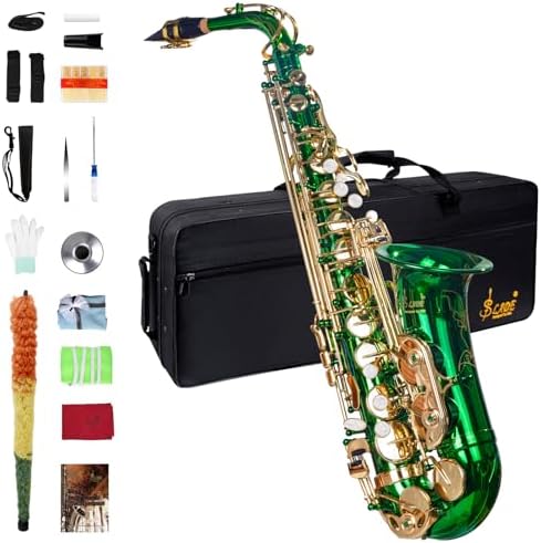 SLADE Saxophone Eb Alto Saxophone for Beginner Students, Saxaphone Adult, Saxophone Alto, Beginner Saxophone, Alto Saxaphone, Saxofon Alto, Saxophone，Green