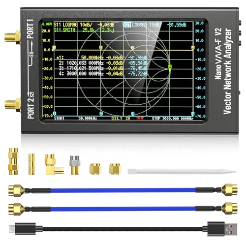 Elikliv Upgraded 4.3" NanoVNA-F V2 Vector Network Analyzer, 50KHz -3GHz Latest V0.4.0 HF VHF UHF Antenna Analyzer Ham Radio, 5000mAh VNA Analyzer Measuring S Parameters, SWR, Phase, Delay, Smith Chart