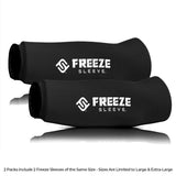 FreezeSleeve 2 Pack Ice & Heat Therapy Sleeve- Reusable, Flexible Gel Hot/Cold Pack, 360 Coverage for Knee, Elbow, Ankle, Wrist- Small/Medium, Black
