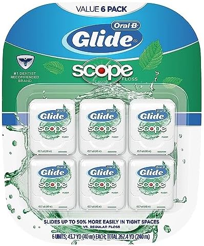 Oral-B Glide Dental Floss, Scope Flavor, 40m (Pack of 6)