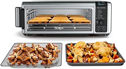 Ninja Foodi SP101/FT102CO Digital Fry, Convection Oven, Toaster, Air Fryer, Flip-Away for Storage, with XL Capacity, and a Stainless Steel Finish (Renewed)