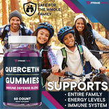 Primetime Sports Quercetin + Zinc + Vitamin C 1000mg Gummies Supplements with Elderberry, Flavonoid Vitamin for Kids Adults Immunity, Immune Support Gummy Booster Vegan (2 Pack) 60 Count (Pack of 2)