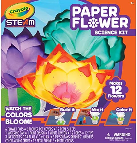 Crayola Paper Flower Science Kit, Color Changing Flowers, Gift for Kids Ages 7, 8, 9, 10
