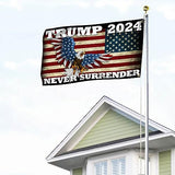 Patriogee Trump 2024 Never Surrender 3x5 Outdoor Double Sided for Flagpole, Trump US American Patriotic Flag, Trump 2024 Flag