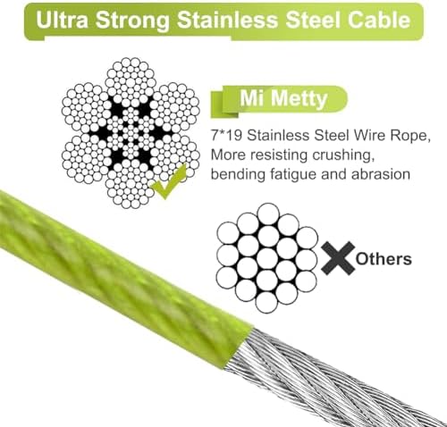 Tie Out Cable for Dogs,20FT Dog Leads,Heavy Duty Dog Tie Out Cable for Large Dogs Up to 125lbs, Durable Dog Runner Tether Line for Outdoor, Yard and Camping