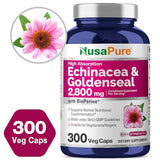 NusaPure Echinacea Goldenseal 2,800mg 300 Veggie Caps (Vegetarian, Non-GMO, Gluten Free)