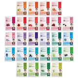 DERMAL 26 Combo Pack Collagen Essence Korean Face Mask (Red & Green) - Hydrating & Soothing Facial Mask with Panthenol - Hypoallergenic Sheet Mask for All Skin Types - Natural Home Spa Treatment Mask