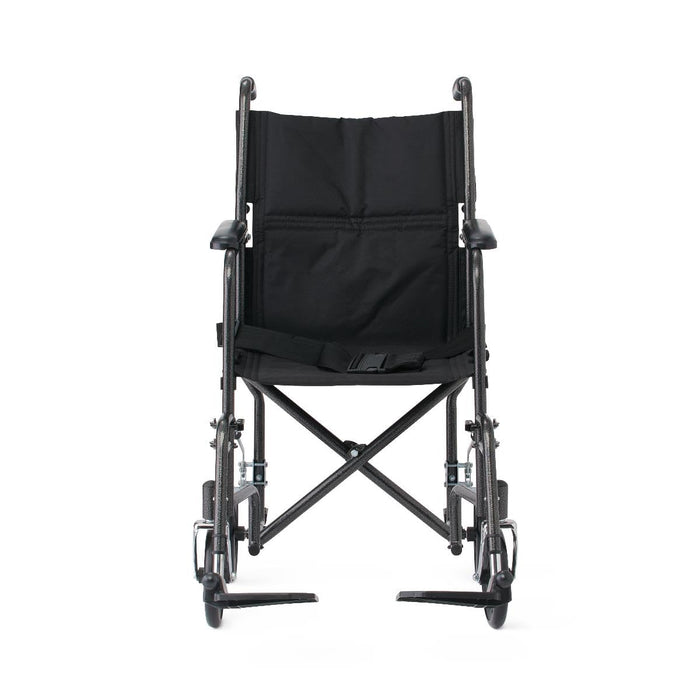 Black Hammertone Transport Chair, 19inch Seat, 300lbs Weight Capacity, Lightweight