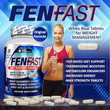 FASTCUT Fen►Fast Weight Management Supplement with Powerful Energy Boost 120 White Blue Tablets