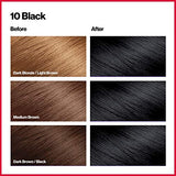 Revlon ColorSilk Beautiful Color Permanent Hair Color, Long-Lasting High-Definition Color, Shine & Silky Softness with 100% Gray Coverage, Ammonia Free, 10 Black, 3 Pack