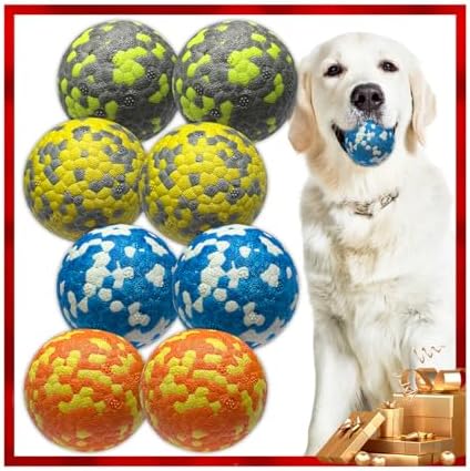Dog Balls, Indestructible Tennis Balls for Dogs, Durable Bouncy Dog Toy Balls for Aggressive Chewers, Interactive Dog Toys for Fetch Game, Lightweight Floating Dog Toys