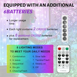 SINAMER 6PCS Multicolor Fairy Lights Battery Powered with Timer, 7ft 20LEDs Twinkle Mini Lights with Remote,Waterproof Small Silver Wire Firefly Starry for DIY Wedding Party Christmas