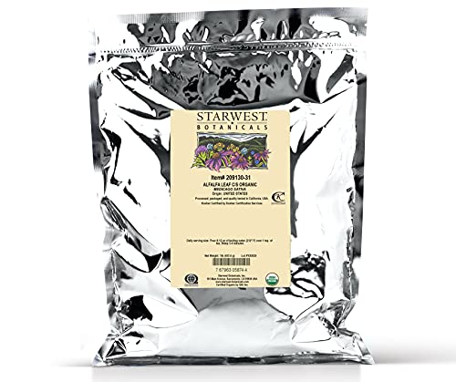 Starwest Botanicals Organic Alfalfa Leaf Cut, 1-pound Bag