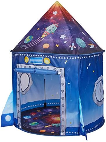 Rocket Ship Space Pop Up Play Tent for Kids-Astronaut Pretend Playhouse Gift for 3-5 6 7 Year Old Girls Boys Toddlers, Foldable Birthday Gifts Kids Tent Toys Indoor Outdoor Kids Play Tent