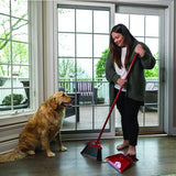 O-Cedar Pet Pro Broom with Step-On Dustpan | Remove 99% with One Sweep | DustPan Removes 3 Times More Pet Hair | Quiet Cleaning Tool for Cat and Dog Owners