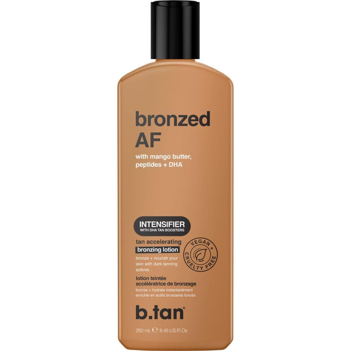 b.tan Sun Tanning Lotion | Tan Accelerator Bronzing Lotion - Intensifier Brown Bronzing Lotion, No SPF, Packed with DHA Boosters, Mango Butter & Peptides, Austrailian Brand, 8.45 Fl Oz