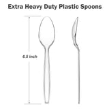 Dealusy 360 Count Clear Plastic Spoons Disposable, BPA-Free, Heat Resistant, Solid and Durable Disposable Spoons Heavy Duty Bulk, Premium Spoons plastic disposable for Party Supply