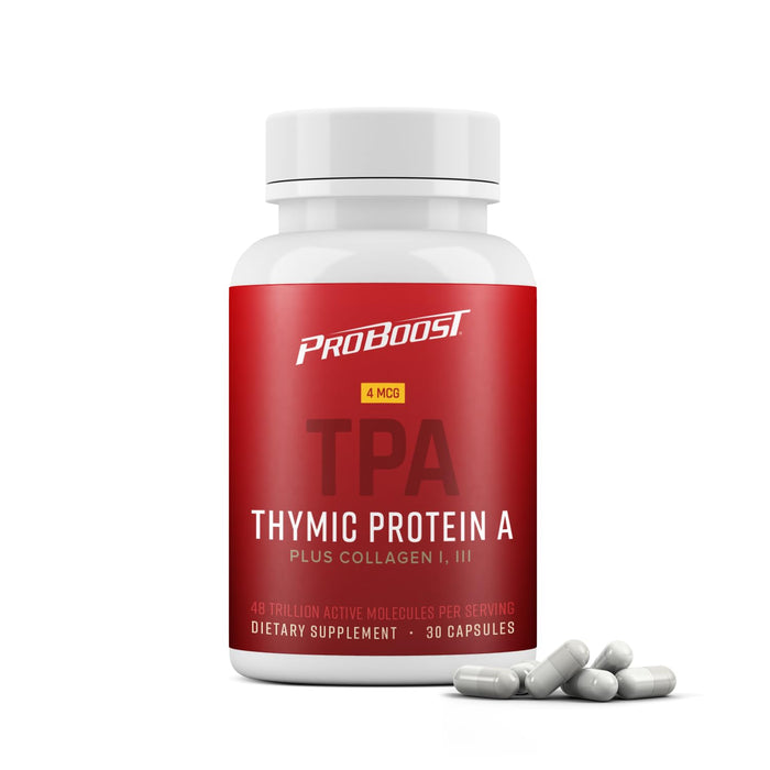ProBoost, 4 McG Thymic Protein A (TPA) Capsules with Collagen Peptides - All Natural, Immune Regulation and Joint Health Supplement - 30 Capsules, 4 McG TPA/Serving