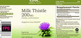 GNC Herbal Plus Milk Thistle, 200mg, Vegetarian Capsules, 100 ea