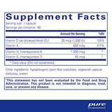 Pure Encapsulations Synergy K - with Vitamin K1, K2 & D3 - Supports Bones, Blood Vessels, Vascular Elasticity & Calcium Utilization* - Includes Cholecalciferol - Gluten Free & Non-GMO - 60 Capsules