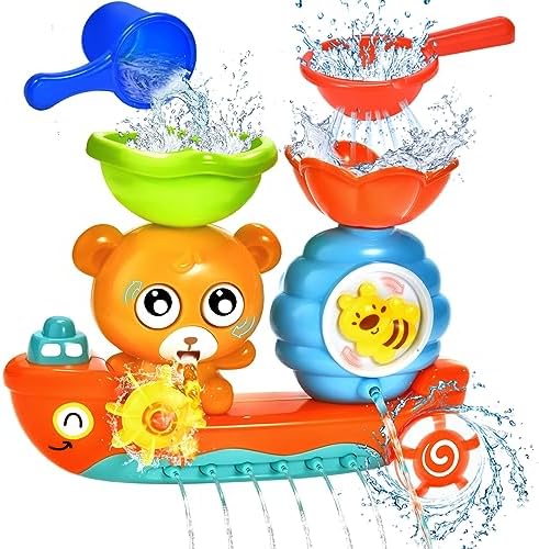 Baby Bath Toys for Kids Ages 1-3 Toddler Bath Toy Bear Bathtub Toys for Babies 12 Months Boys Girls Infant Water Tub Toys 1 2 3 Year Olds Preschool Learning Gift