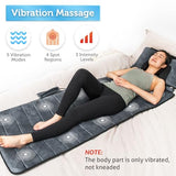 COMFIER Full Body Massage Mat with Movable Neck Pillow, 10 Vibrating Motors & 4 Heating Pads, Back Massager, Christmas Gifts for Men