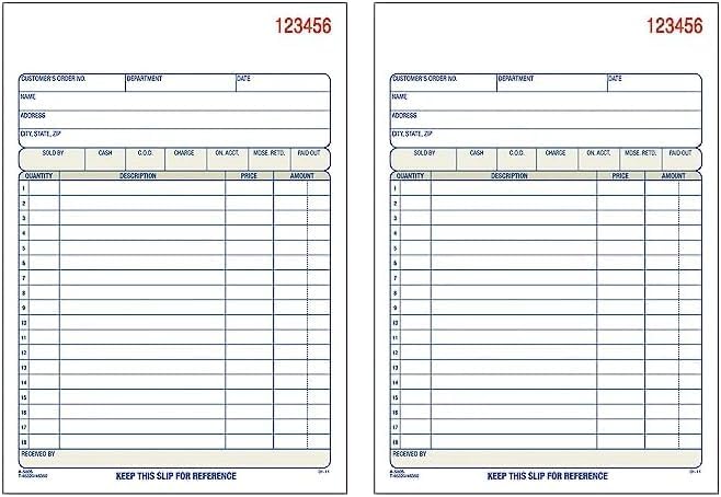 Adams Sales Order Book, 3-Part Carbonless, White/Canary/Pink, 5-9/16" x 8-7/16", 50 Sets (TC5805) (Pack of 2)