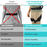 Vive Gait Belt with Leg Straps - Heavy Duty Transfer Belt with Quick Release Gait Belts for Seniors - Adjustable Bed, Stand Assist Aid with Handles - Physical Therapy Mobility Aid for Elderly (Black)