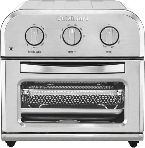 Cuisinart TOA-26 Compact Airfryer Toaster Oven, 1800-Watt Motor with 6-in-1 Functions and Wide Temperature Range, Air Fryer, Stainless Steel
