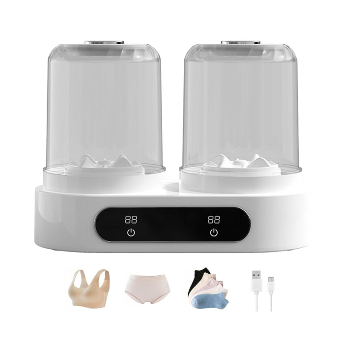 Underwear Washer, Mini Washing Machine 2L Portable Washer with Digital Timer Display for Socks, Saliva towels, Suitable for Apartments, Hotels, Travel and Gift (Single cup)