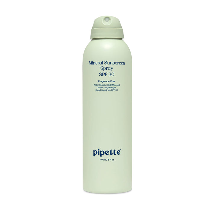 Pipette Baby Mineral Sunscreen Spray SPF 30, 6 oz, Water-resistant Non-nano Zinc Oxide Mineral Sunscreen, UVB/UVA Sunblock for Kids, Safe for Sensitive Skin