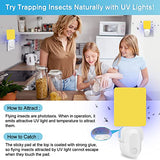 Flying Insect Trap Plug-in, 2023 Upgrade Bug Catcher Mosquito Fruit Fly Trap Gnat Killer Indoor, Safe Non-Toxic UV Bug Night Light Fly Trap with Sticky Pad for Flies, Gnats, Moths (1 Pack, White)