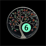 6 Year Sobriety Chip | Tree of Life AA Coin Token Medallion with Glow in The Dark Recovery Anniversary