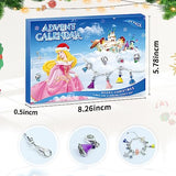 Advent Calendar 2024,Princess Christmas Countdown Calendar Frozen 24 Days with DIY Charm Bracelet Surprise Making Kit Creative Gifts for Girls Teens Kids Toddler