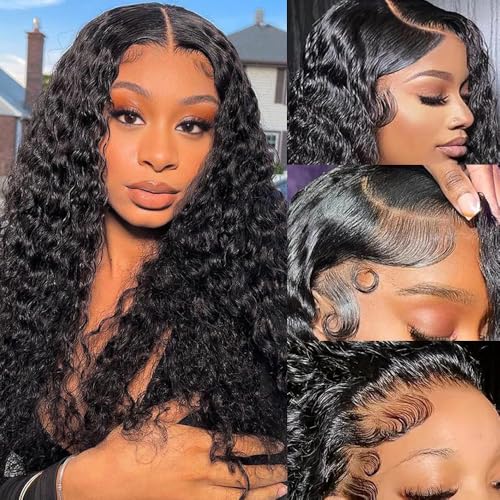 soHygge Deep Wave Lace Front Wigs Human Hair 200% Density 13x6 HD Transparent Lace Front Wigs Human Hair Pre Plucked Deep Curly Lace Frontal Wigs Human Hair with Baby Hair 20 Inch