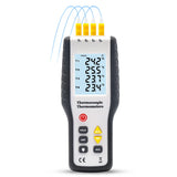 Digital Thermocouple Thermometer HT-9815 4-channels K-type Thermocouples 4 Measurement Mode with LCD Screen Inserted Probe Sensor Battery Included Conversion Digital Thermometers