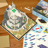 Ideas Castle Architecture Mini Building Minas Tirith Set with Light, Not Compatible with Lego,Lord of Block the rings Set for Adult Film Fans,STEM Christmas Birthday Gift Toy for Boy Kids 8-14 1680PCS